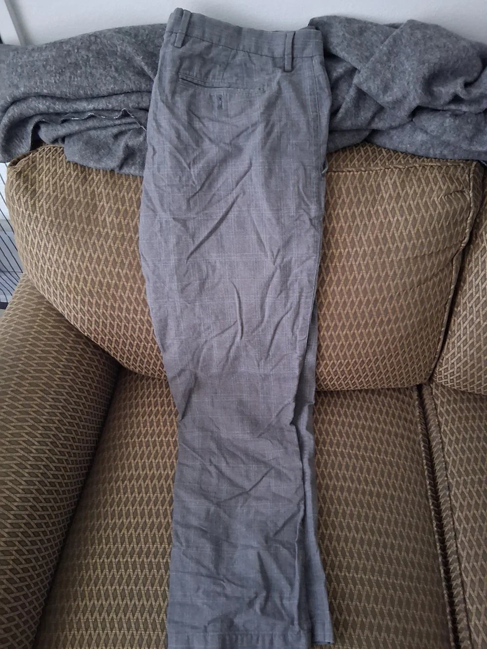 Banana Republic Gray Plaid Kentfield Pants 34x30 - Picture 1 of 2